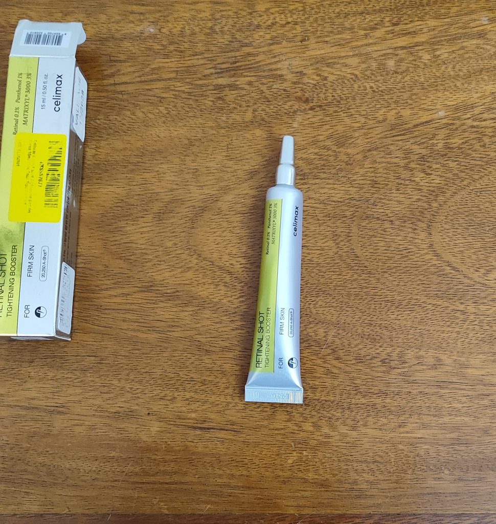 Bisnaga com tampa metlaica do Retinal Shot da Celimaz